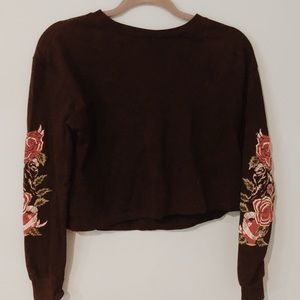 Forever 21 Embroidered Rose Top